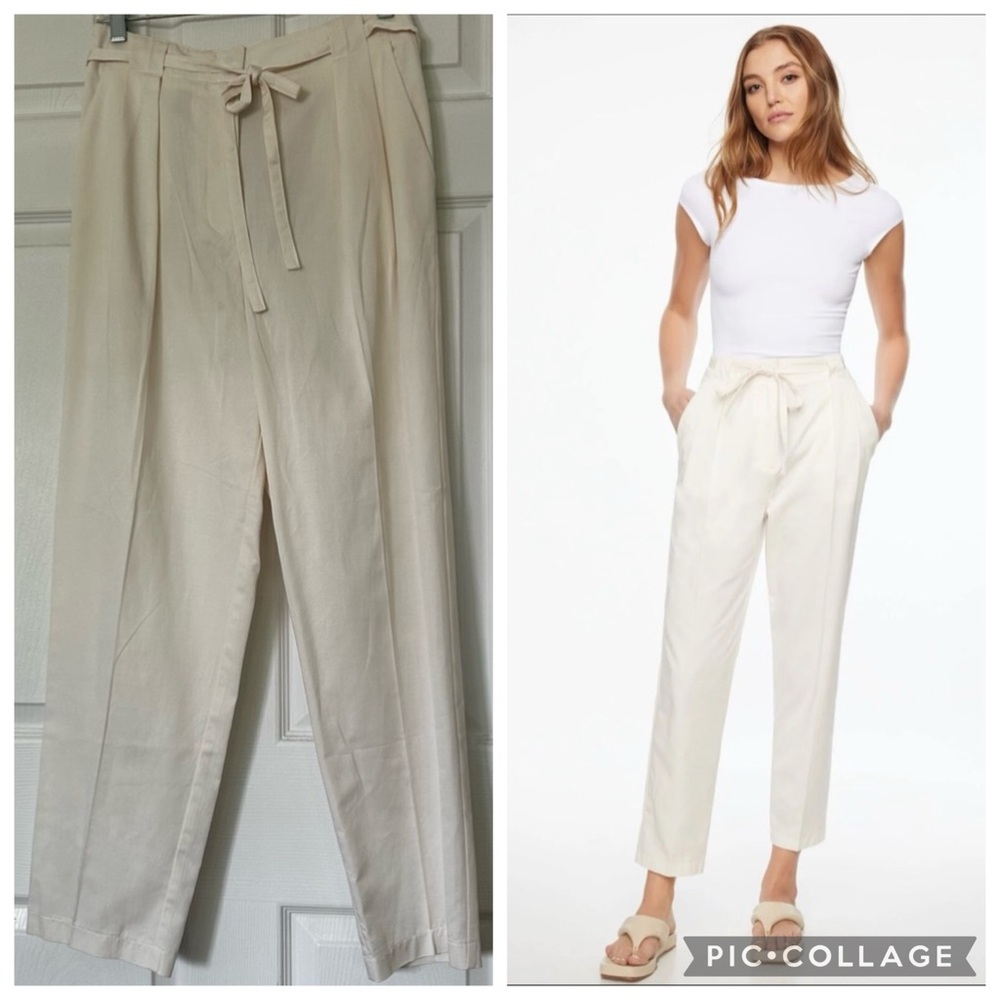 Belted Chino Off White Trouser  - Dynamite